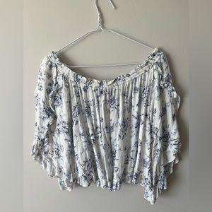 Off the shoulder floral/flowy shirt